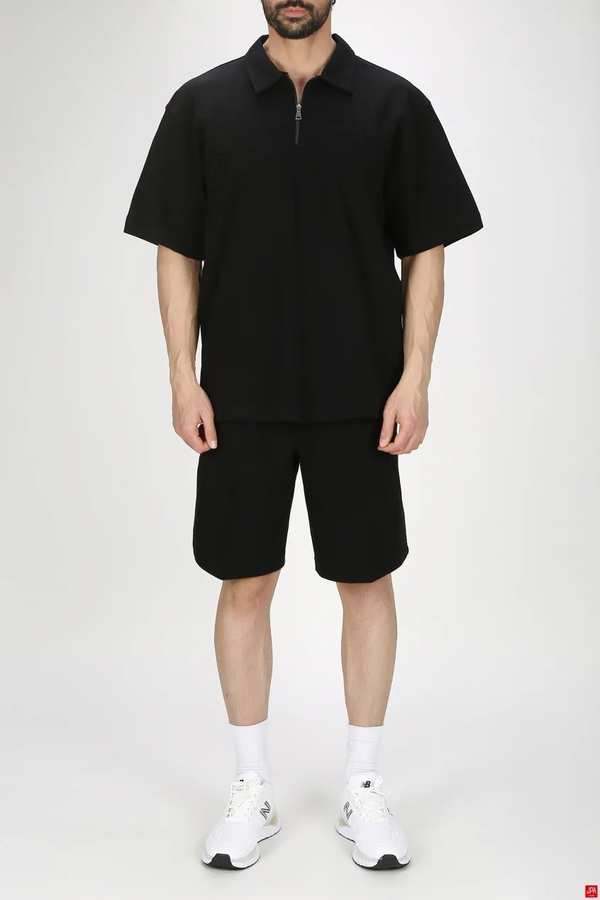 ست تی شرت و شلوارک مردانه اسپرت مشکی جی پی ای JPA کد 03244