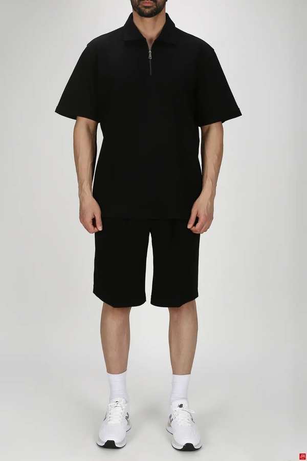 ست تی شرت و شلوارک مردانه اسپرت مشکی جی پی ای JPA کد 03293