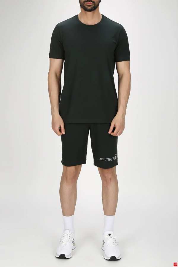 ست تی شرت و شلوارک مردانه راحتی سبز تیره جی پی ای JPA کد 03234