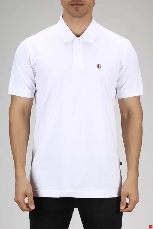 پولوشرت مردانه اسلیم سفید جی پی ای JPA کد 03197