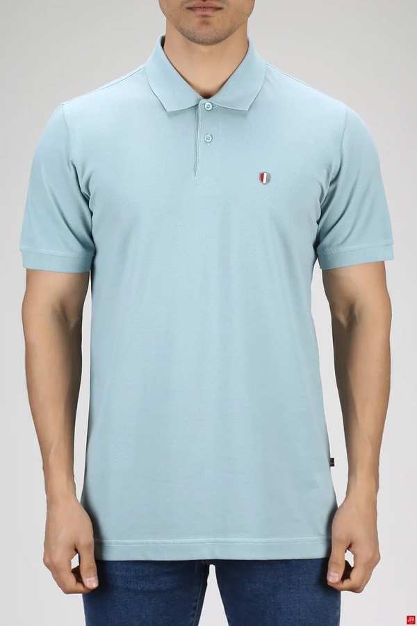 پولوشرت مردانه اسلیم سبز آبی جی پی ای JPA کد 03197