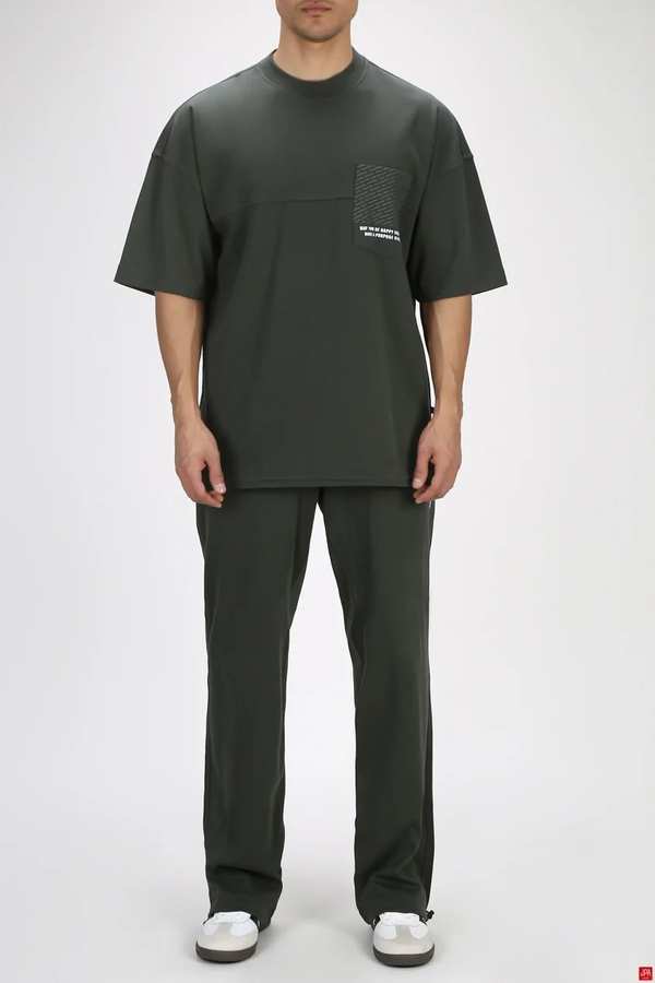 ست تی شرت و شلوار مردانه اسپرت سبز تیره جی پی ای JPA کد 03274