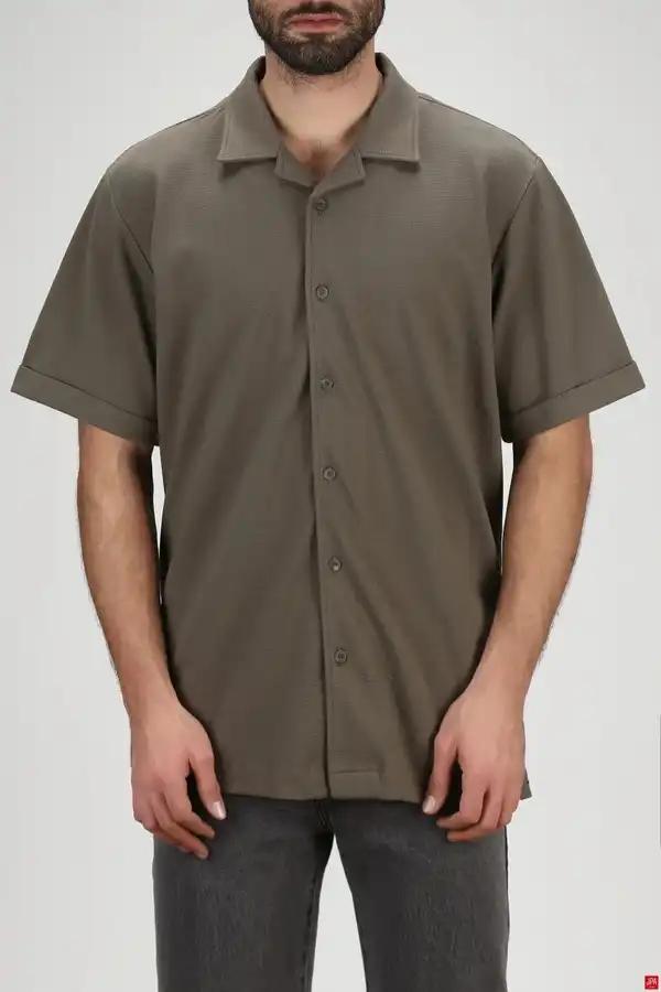 پیراهن مردانه سبز تیره جی پی ای JPA کد 03281