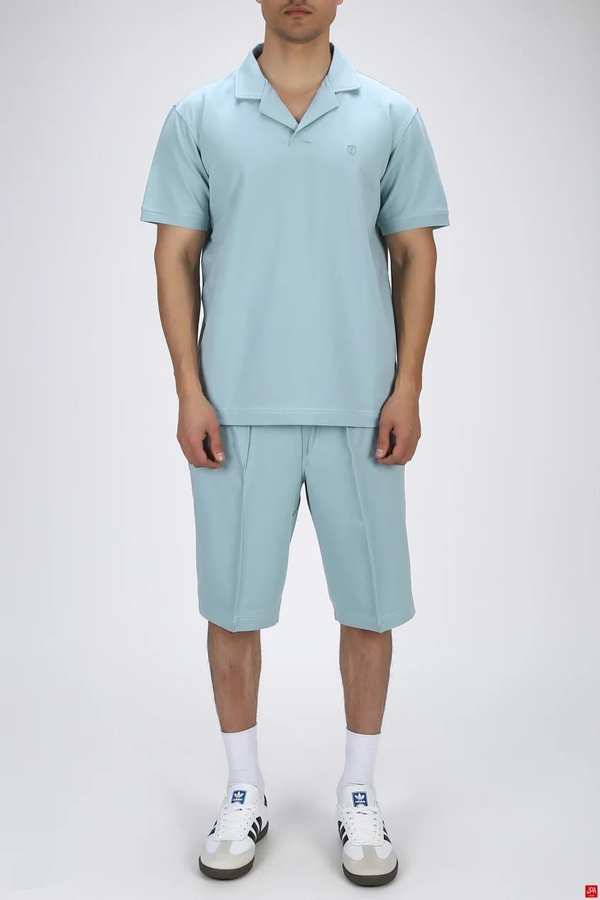 ست تی شرت و شلوارک مردانه اسپرت آبی روشن جی پی ای JPA کد 03340