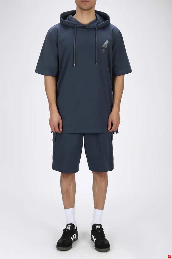 ست تی شرت و شلوارک مردانه اسپرت آبی تیره جی پی ای JPA کد 03272