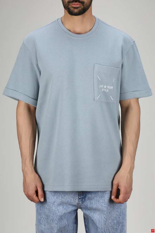 تی شرت مردانه باکس آزاد آبی طوسی جی پی ای JPA کد 03246