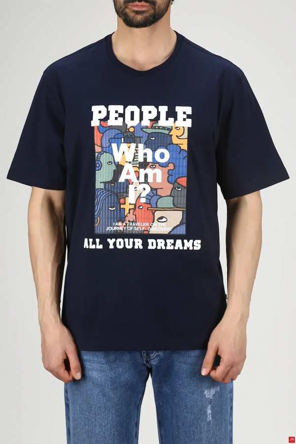 تی شرت مردانه باکس آزاد سرمه ای جی پی ای JPA کد 03264