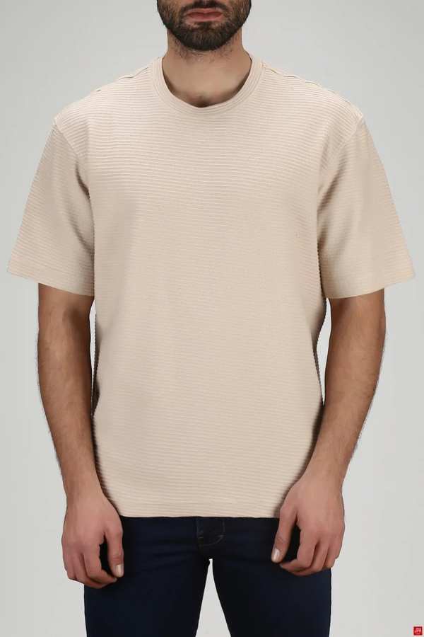 تی شرت مردانه کرم روشن جی پی ای JPA کد 03328