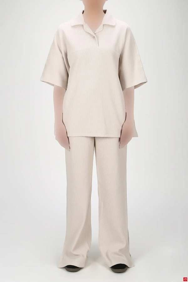 ست پیراهن و شلوار زنانه کرم روشن جی پی ای JPA کد 03377