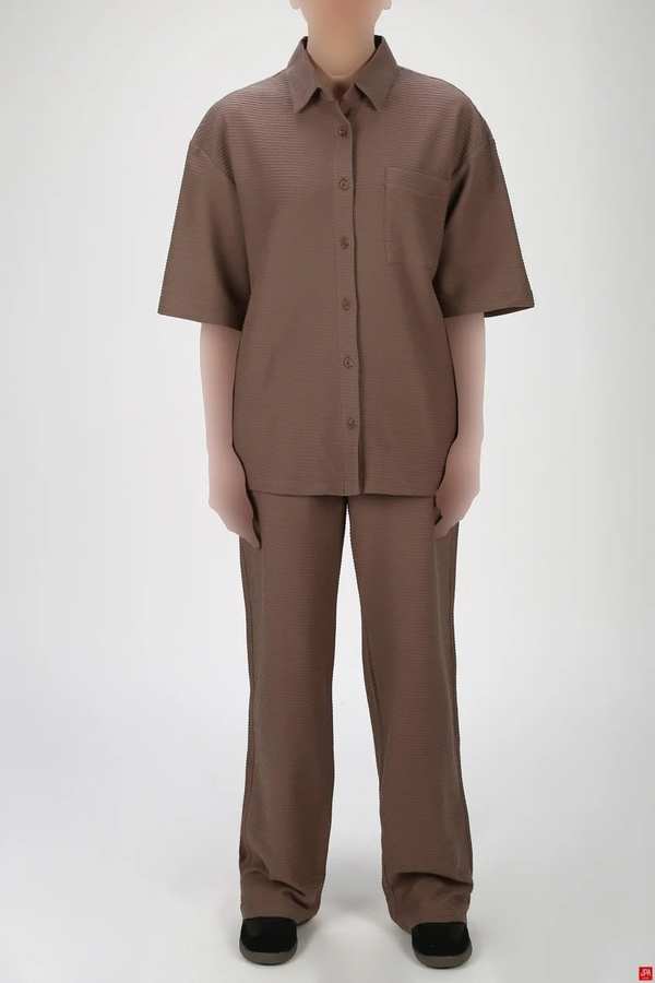 ست پیراهن و شلوار زنانه قهوه ای جی پی ای JPA کد 03343