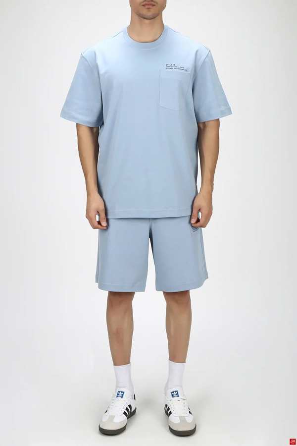 ست تی شرت و شلوارک مردانه راحتی باکس آبی روشن جی پی ای JPA کد 03287