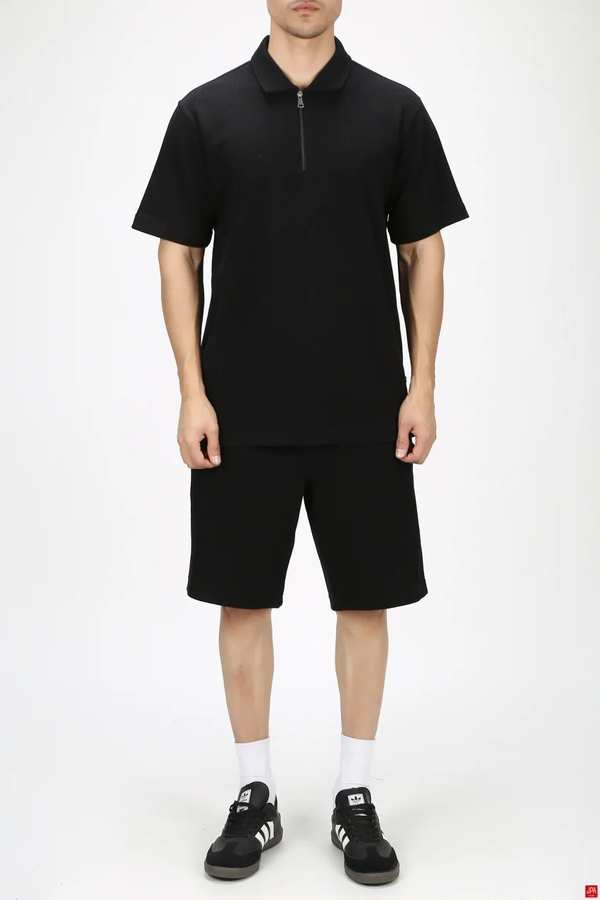 ست تی شرت و شلوارک مردانه اسپرت مشکی جی پی ای JPA کد 03438