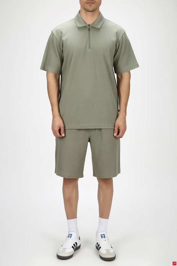 ست تی شرت و شلوارک مردانه اسپرت سبز روشن جی پی ای JPA کد 03438