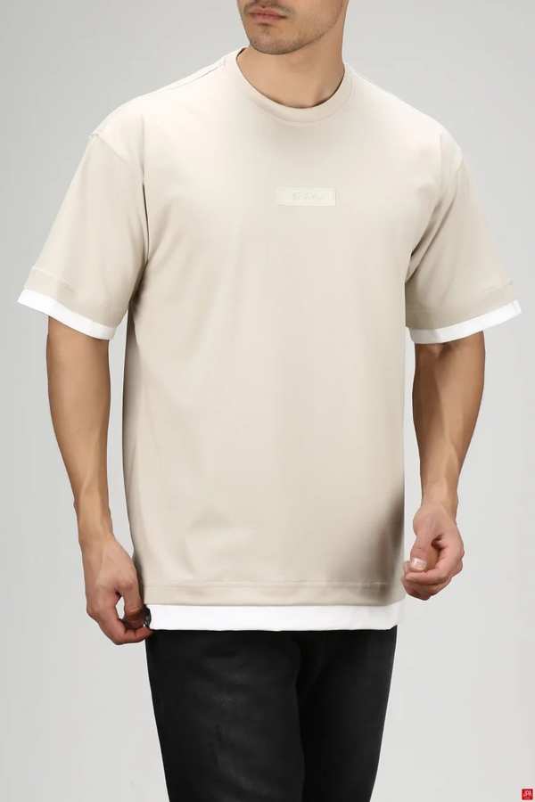 تی شرت مردانه خاکی جی پی ای JPA کد 03397