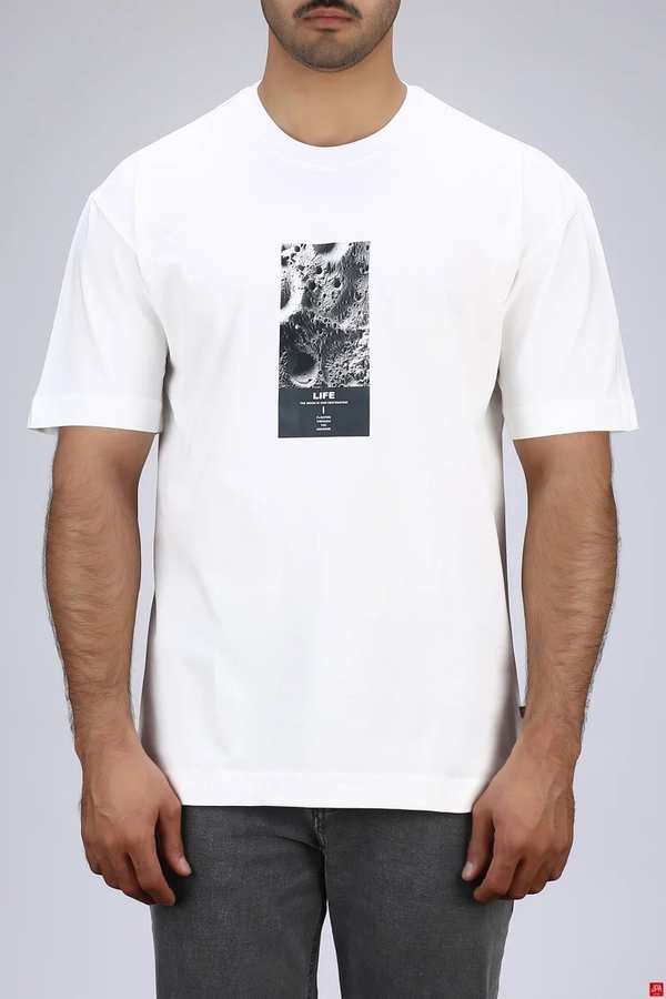 تی شرت مردانه سفید جی پی ای JPA کد 03391