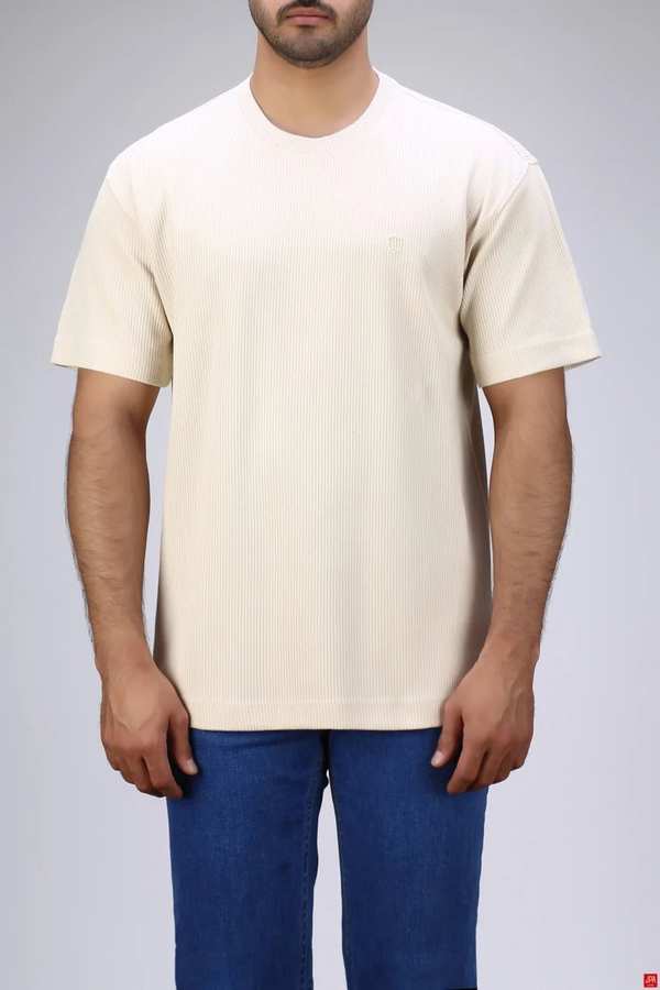 تی شرت مردانه کرم روشن جی پی ای JPA کد 03441
