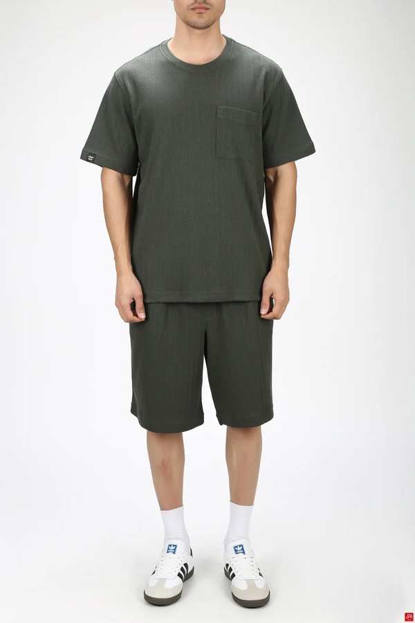 ست تی شرت و شلوارک مردانه اسپرت سبز تیره جی پی ای JPA کد 03469