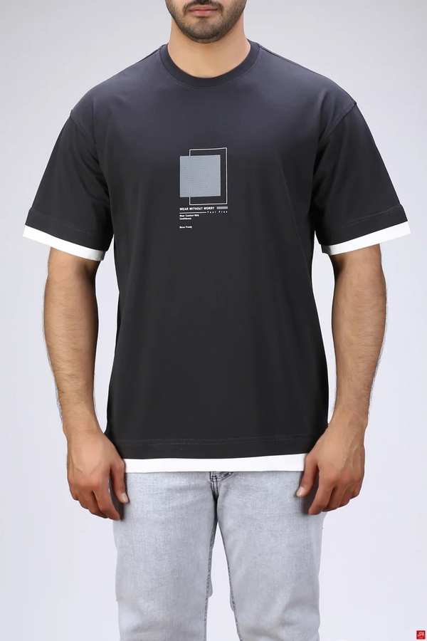 تی شرت مردانه زغالی جی پی ای JPA کد 03398