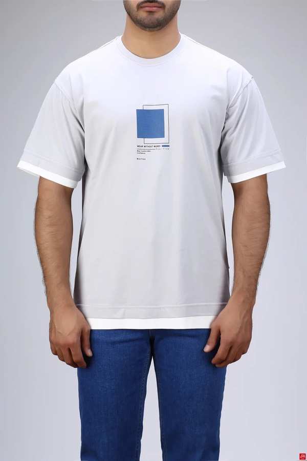 تی شرت مردانه طوسی روشن جی پی ای JPA کد 03398