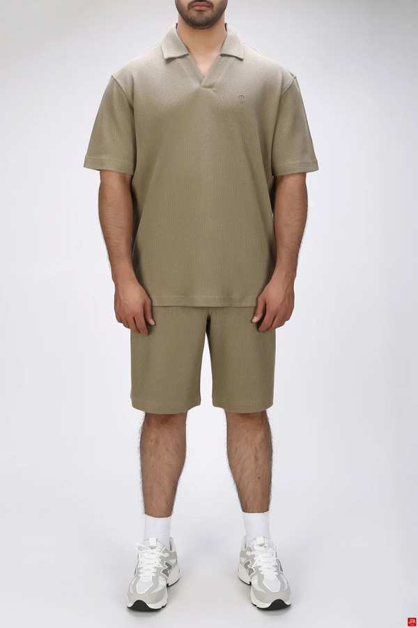 ست تی شرت و شلوارک مردانه باکس سبز روشن جی پی ای JPA کد 03448