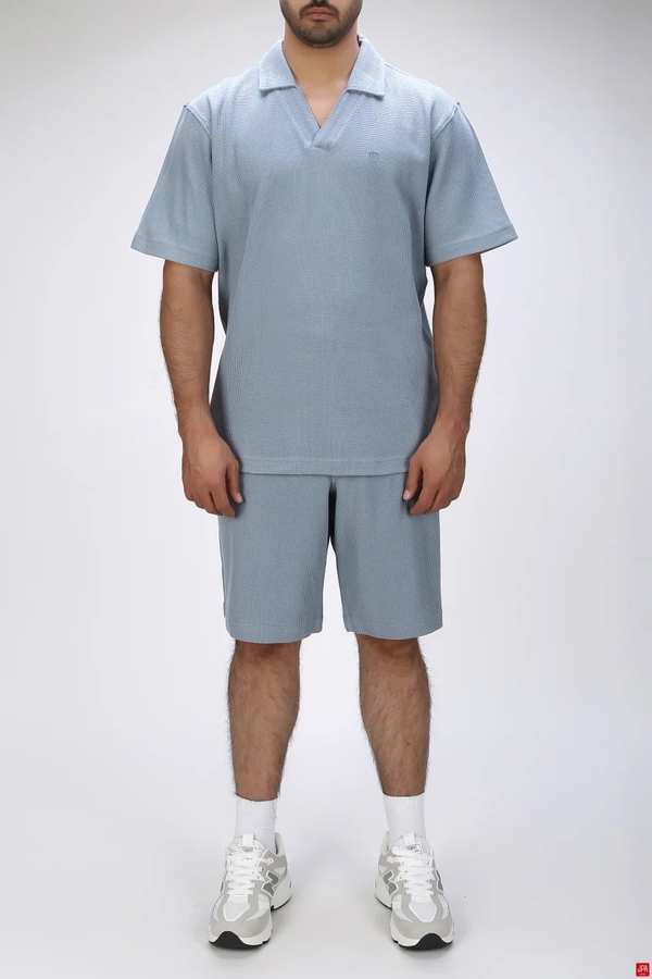 ست تی شرت و شلوارک مردانه باکس آبی روشن جی پی ای JPA کد 03448