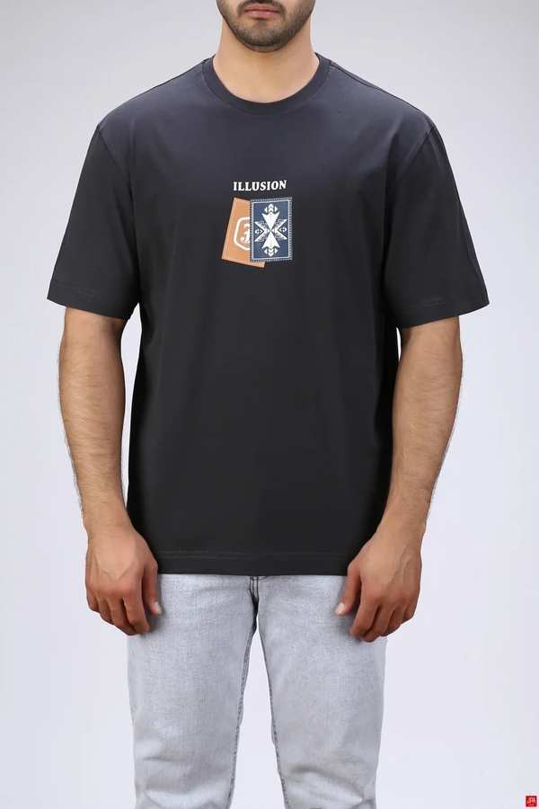 تی شرت مردانه زغالی جی پی ای JPA کد 03399