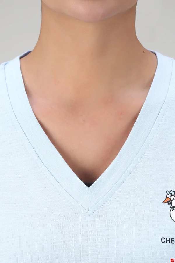 تیشرت زنانه یقه هفت چاپی جی پی ای JPA – کد 03429 - تصویر 10