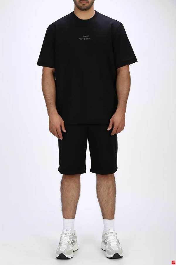 ست تی شرت و شلوارک مردانه دورس اسپرت مشکی جی پی ای JPA کد 03334