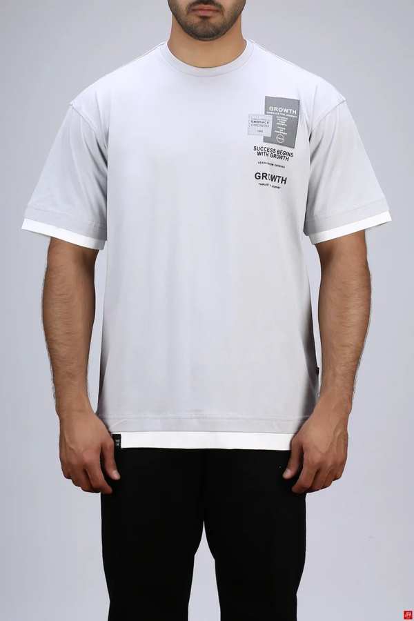 تی شرت مردانه طوسی روشن جی پی ای JPA کد 03396