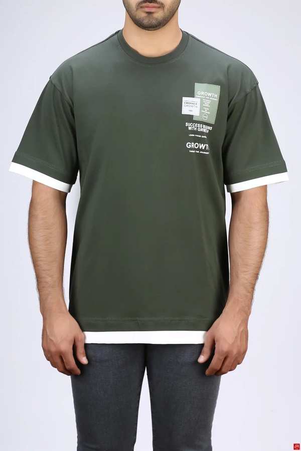 تی شرت مردانه سبز تیره جی پی ای JPA کد 03396