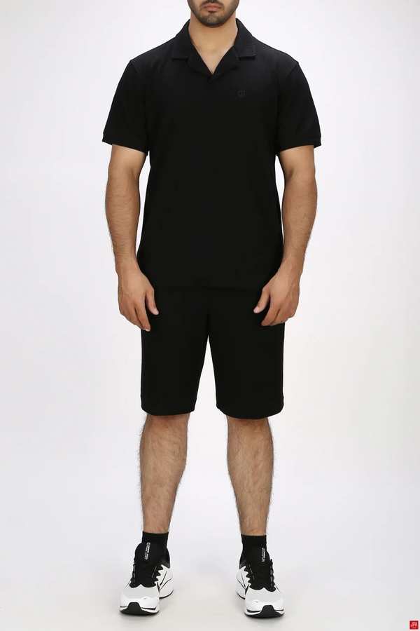 ست تی شرت و شلوارک مردانه اسپرت مشکی جی پی ای JPA کد 03483