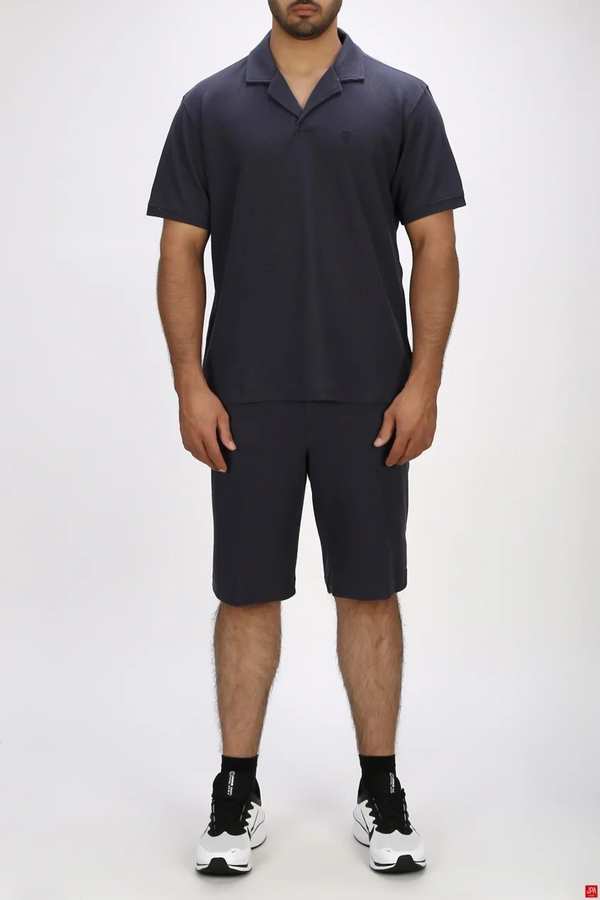 ست تی شرت و شلوارک مردانه اسپرت زغالی جی پی ای JPA کد 03483