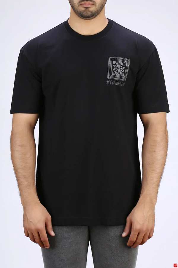 تی شرت مردانه یقه گرد مشکی جی پی ای JPA کد 03485