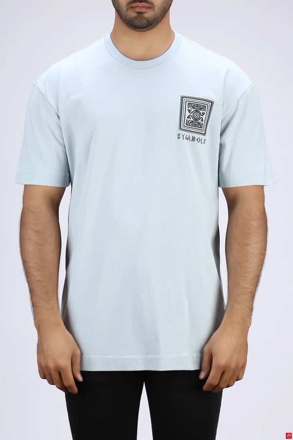 تی شرت مردانه یقه گرد آبی روشن جی پی ای JPA کد 03485