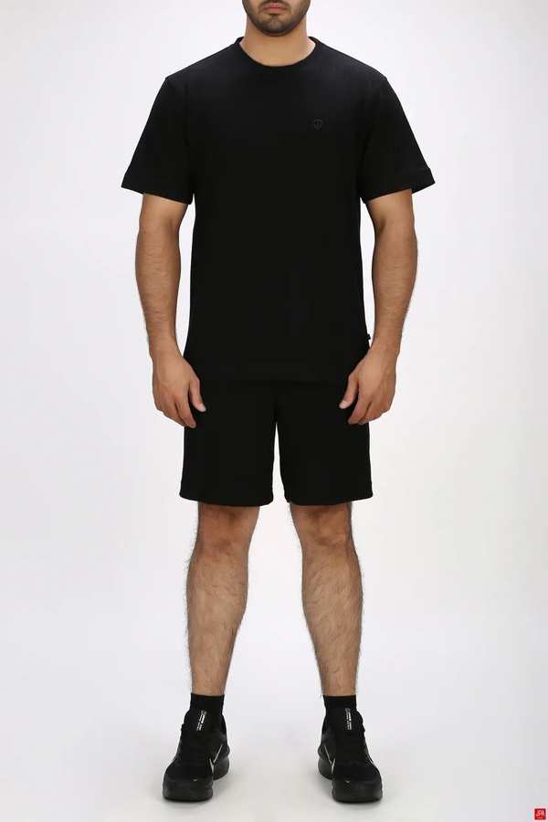 ست تی شرت و شلوارک مردانه اسپرت مشکی جی پی ای JPA کد 03536