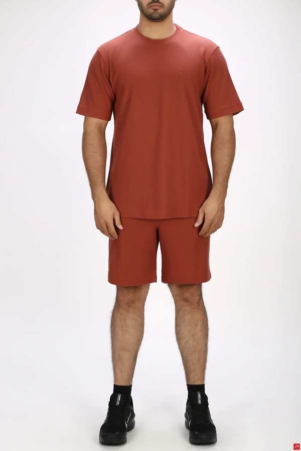 ست تی شرت و شلوارک مردانه اسپرت آجری جی پی ای JPA کد 03536