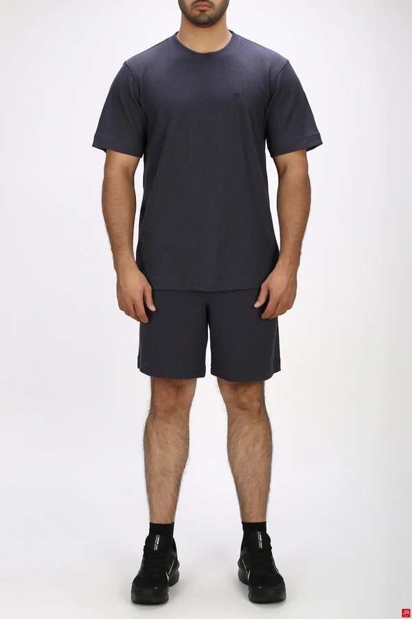 ست تی شرت و شلوارک مردانه اسپرت زغالی جی پی ای JPA کد 03536