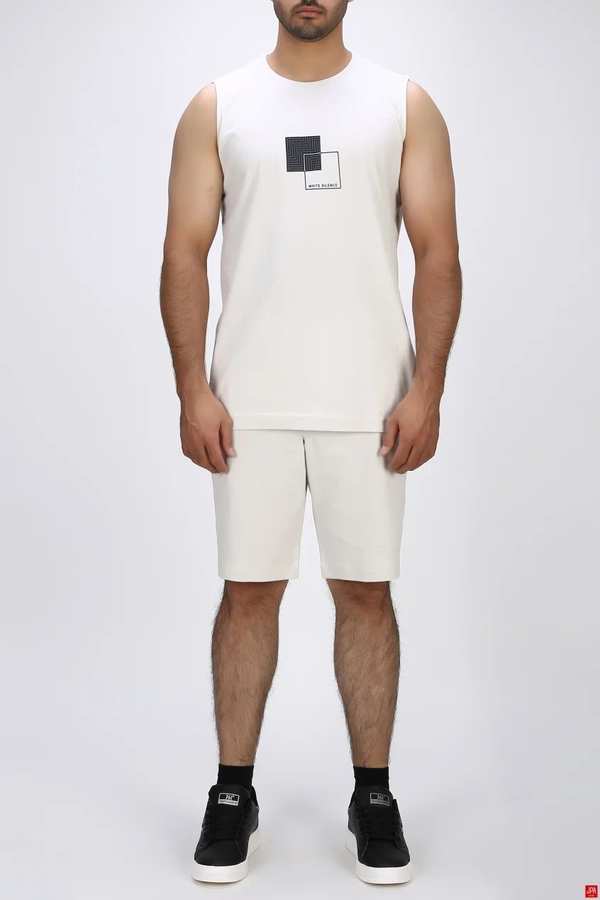 ست تاپ حلقه ای و شلوارک مردانه راحتی استخوانی جی پی ای JPA کد 03525