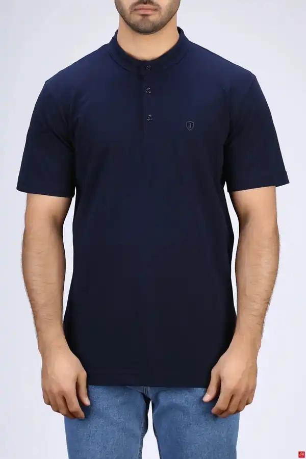 تی شرت مردانه یقه گرد سرمه ای جی پی ای JPA کد 03510