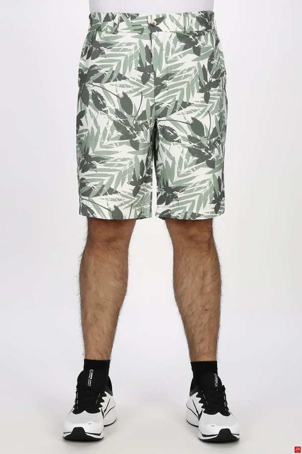 شلوارک مردانه لینن چاپی سبز تیره جی پی ای JPA کد 03534