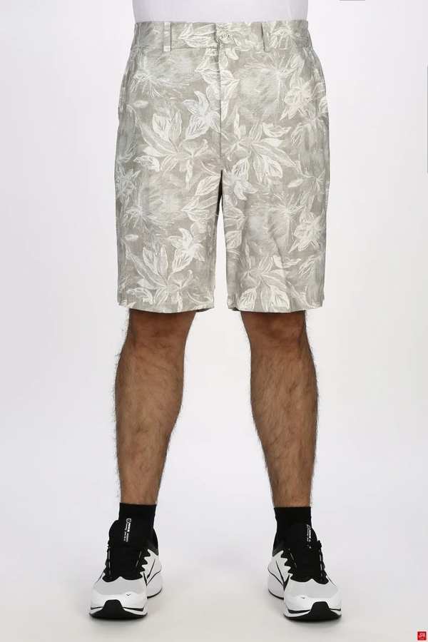 شلوارک مردانه لینن چاپی خاکی جی پی ای JPA کد 03534