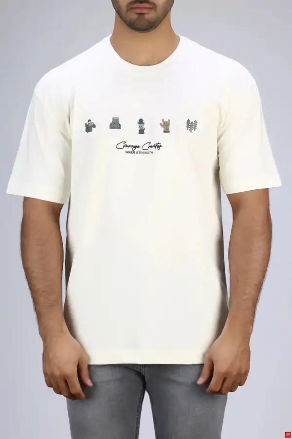 تی شرت مردانه یقه گرد استخوانی جی پی ای JPA کد 03486