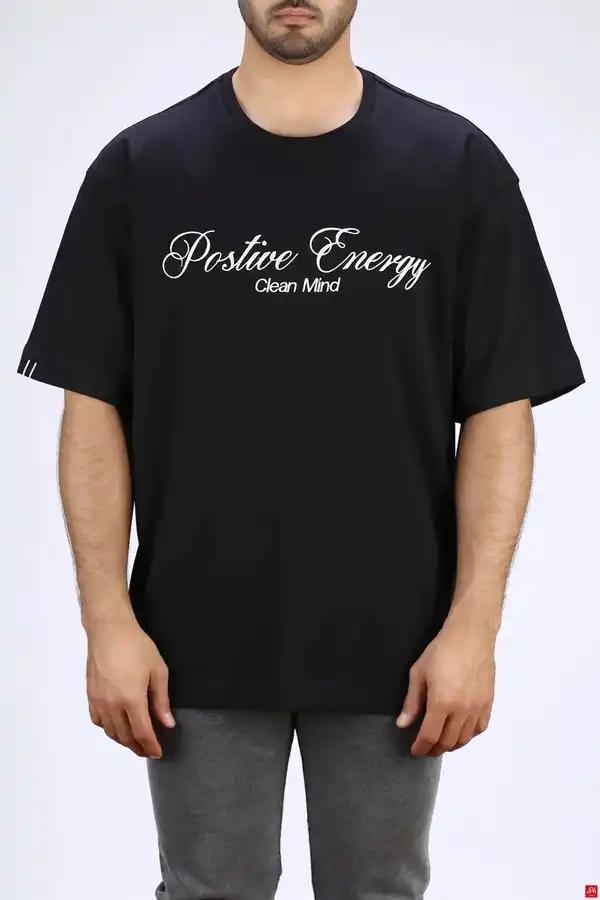 تی شرت مردانه یقه گرد ازاد مشکی جی پی ای JPA کد 04018