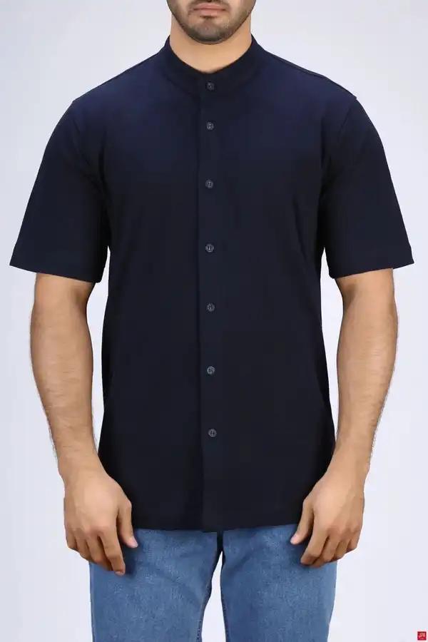 پیراهن مردانه یقه دیپلمات سرمه ای جی پی ای JPA کد 04010