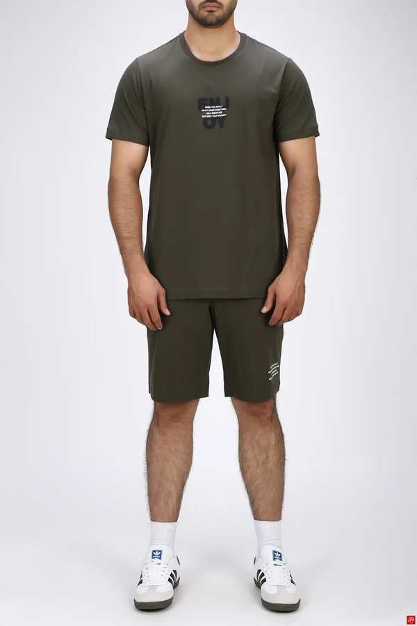 ست تی شرت و شلوارک مردانه راحتی سبز روشن جی پی ای JPA کد 03527