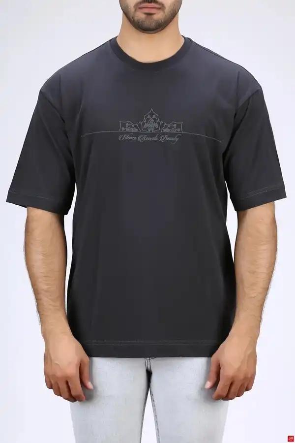 تی شرت مردانه یقه گرد زغالی جی پی ای JPA کد 04044