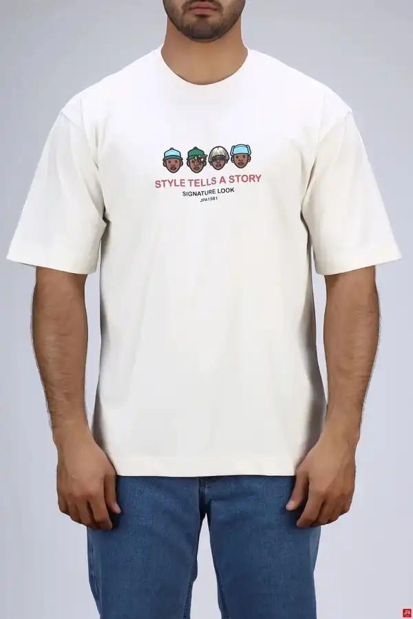 تی شرت مردانه یقه گرد استخوانی جی پی ای JPA کد 04040