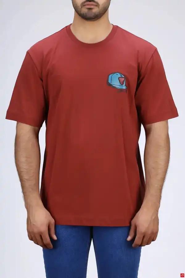 تی شرت مردانه یقه گرد باکس ازاد قهوه ای روشن جی پی ای JPA کد 04042