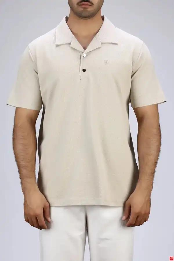 تی شرت مردانه کرم روشن جی پی ای JPA کد 04026