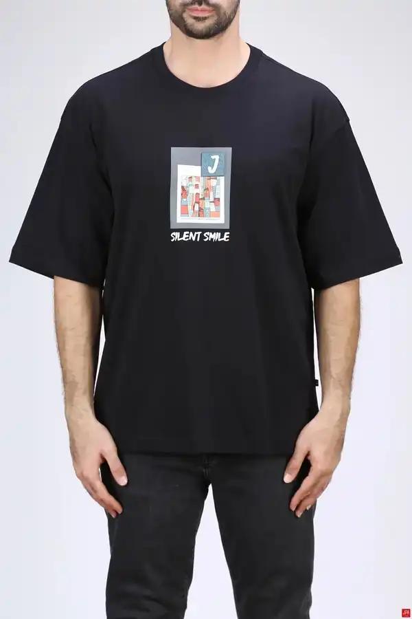 تی شرت مردانه یقه گرد مشکی جی پی ای JPA کد 04019